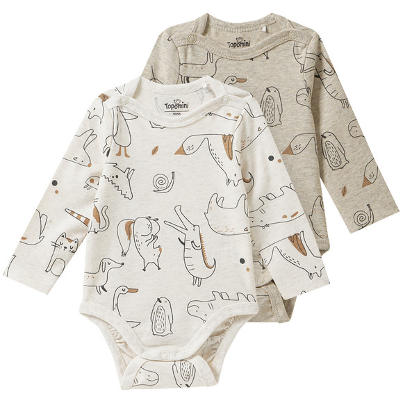 2 babyrompertjes van biologisch katoen