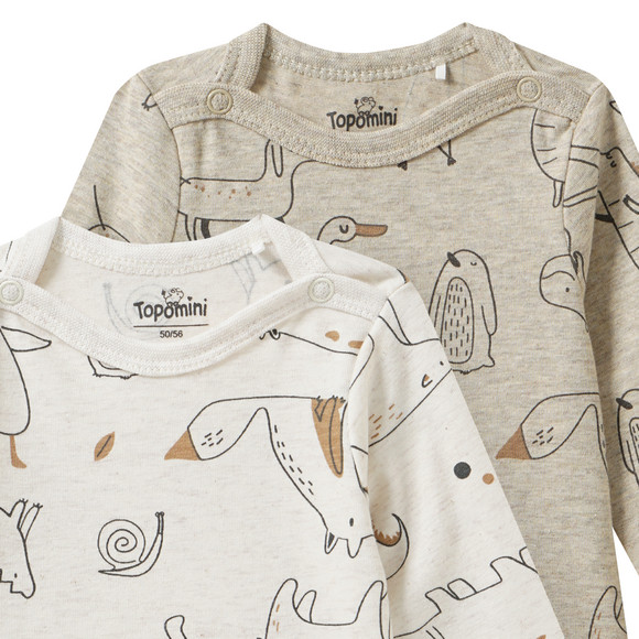 2 babyrompertjes van biologisch katoen