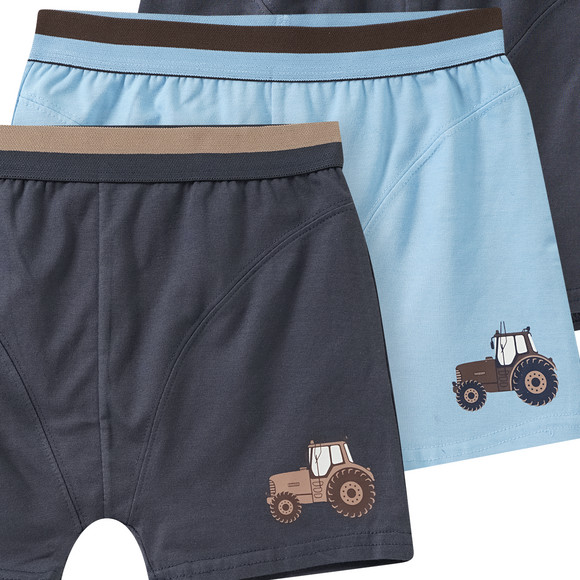 3 Jongens boxers met tractorprint