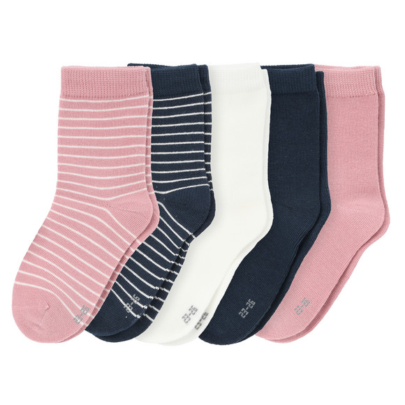 Vertbaudet Mädchen Socken 5er-Pack - Baumwolle, Weich, Mit Tupfen (Gr. 27/30, Farblich Sortiert)