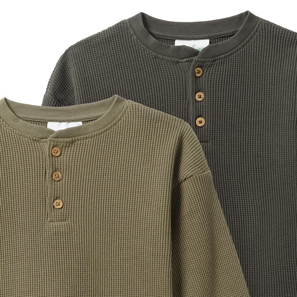 2 babyhemden met lange mouwen in wafelpiqué