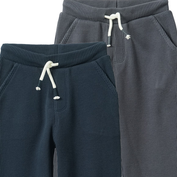 2 Baby Jogginghosen aus Waffel-Piqué