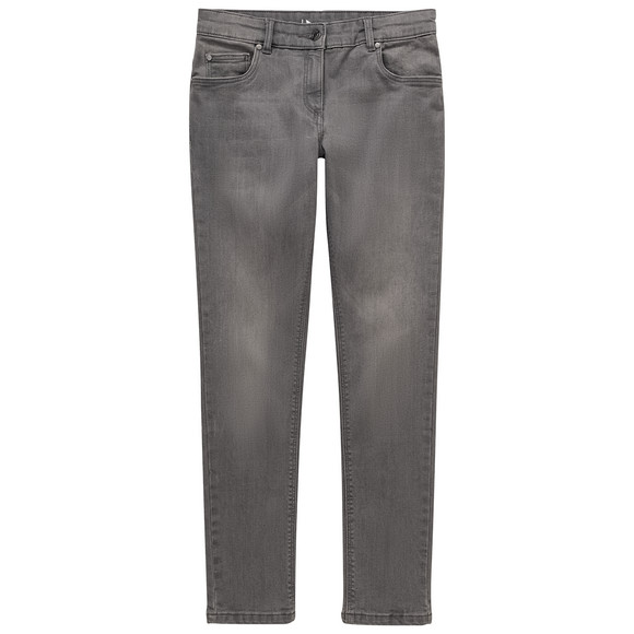 Mädchen Skinny-Jeans mit Used-Waschung hellgrau