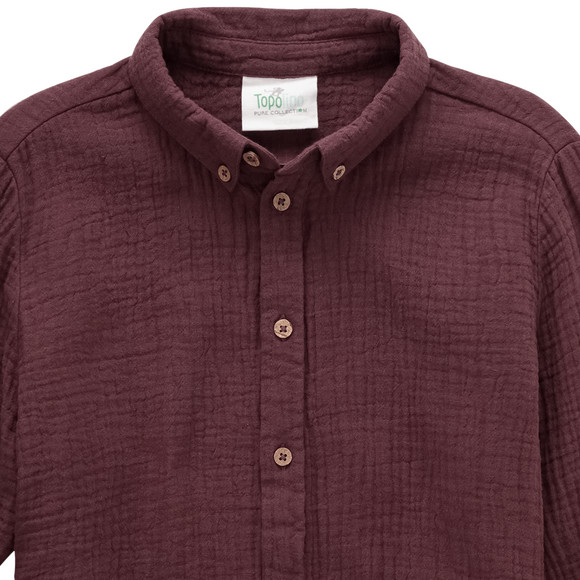 Mousseline jongenshemd van biologisch katoen