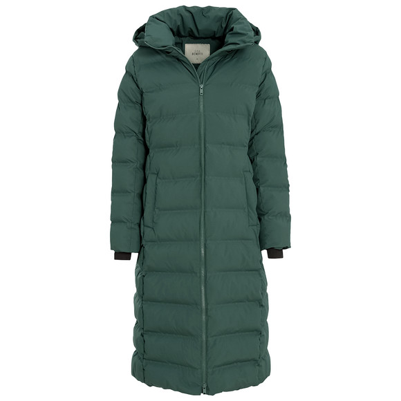 Gewatteerde damesjas met capuchon donkergroen