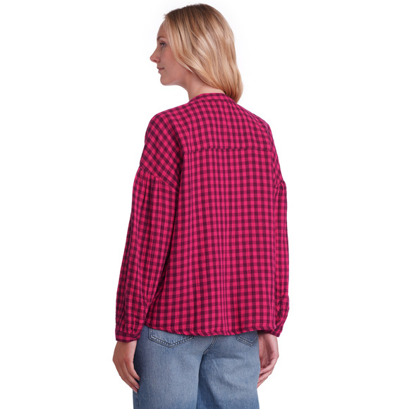 Mousseline blouse voor dames met ruitpatroon