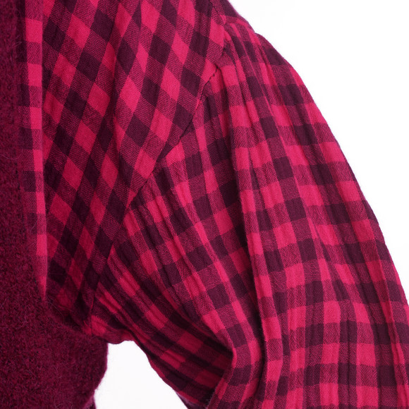 Mousseline blouse voor dames met ruitpatroon