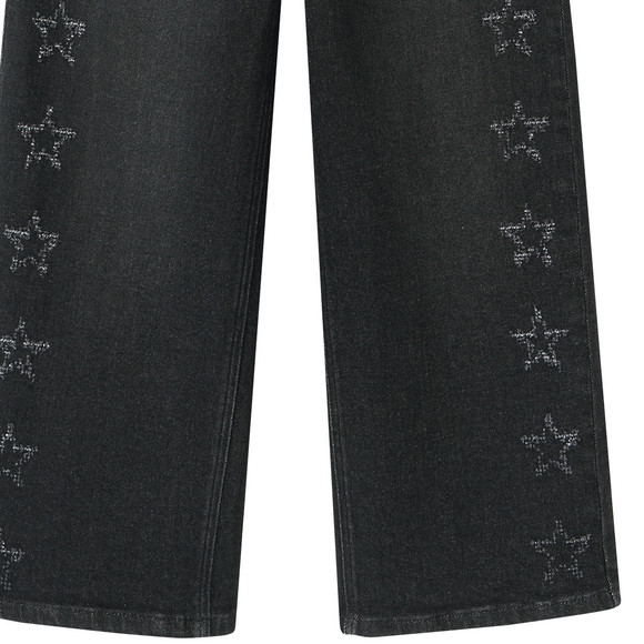 Mädchen Wide-Leg-Jeans mit dezenten Sternen