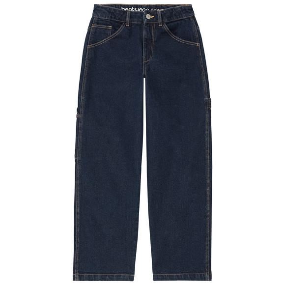 Rechte meisjesjeans in raw denim
