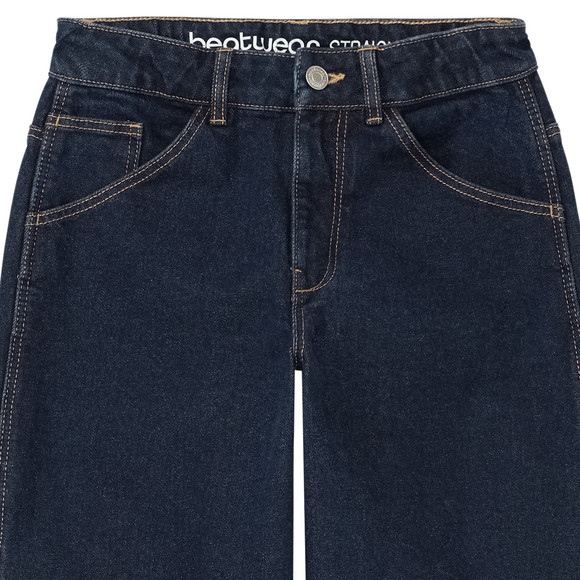 Rechte meisjesjeans in raw denim