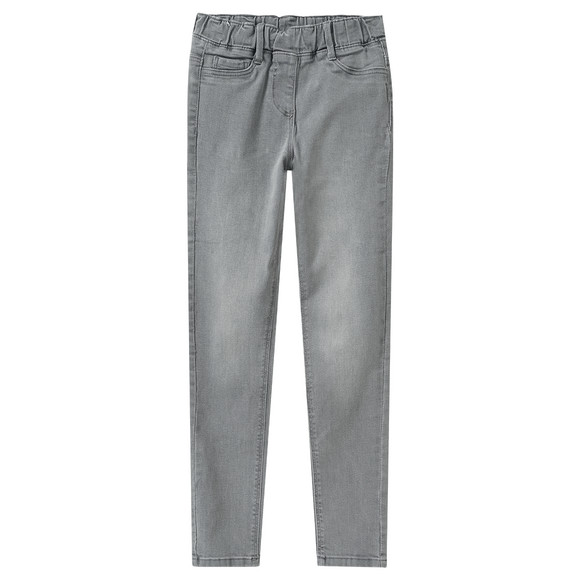 Mädchen Jeggings mit Elastikbund hellgrau