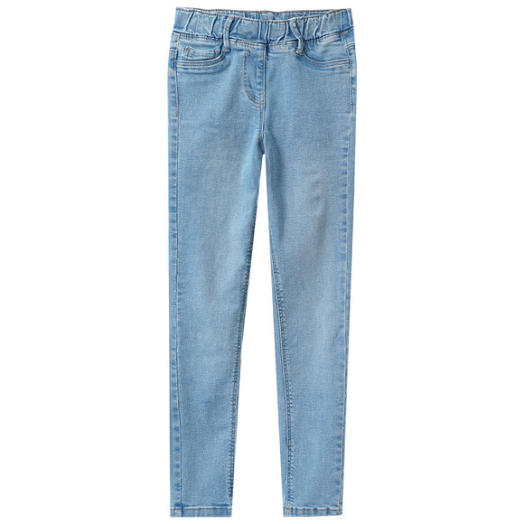 Mädchen Jeggings mit Elastikbund hellblau