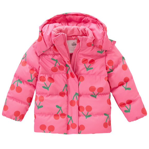 Pufferjack met kersen voor meisjes