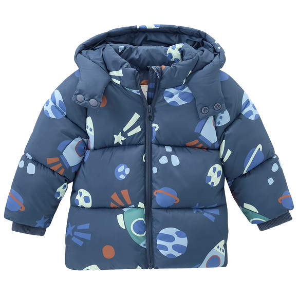 Baby puffer jacket met ruimte all-over donkerblauw