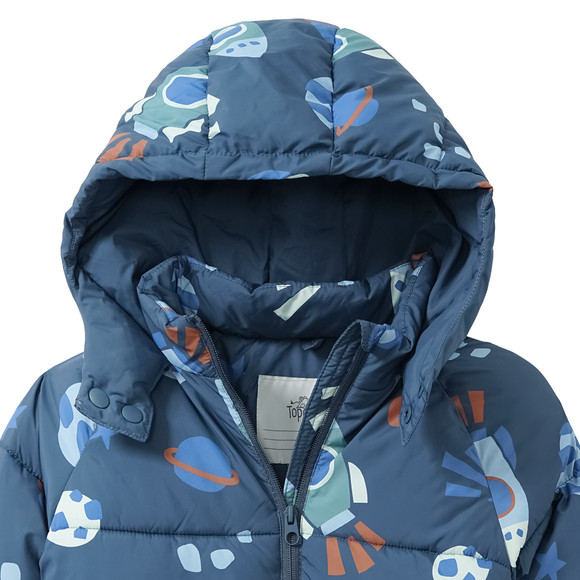 Pufferjack voor jongens met ruimte-overtrek