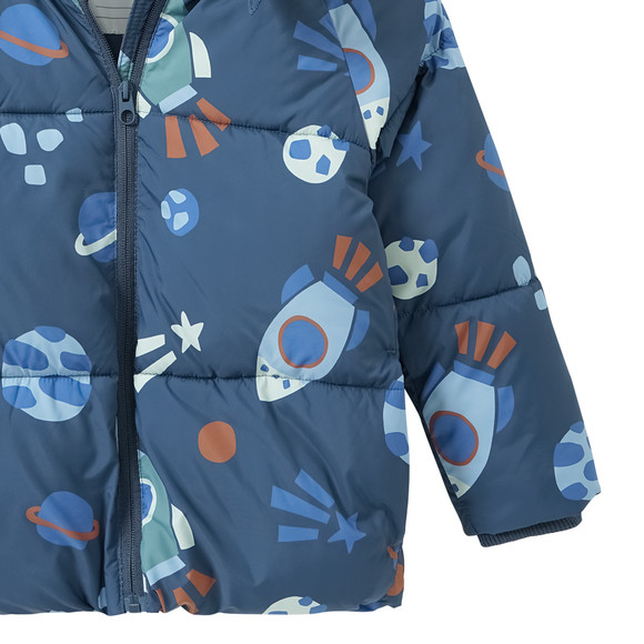 Pufferjack voor jongens met ruimte-overtrek