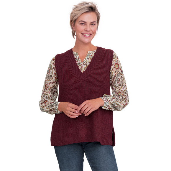Gebreide damestrui met V-hals