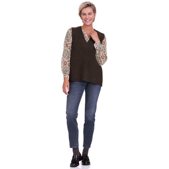 Gebreide damestrui met V-hals