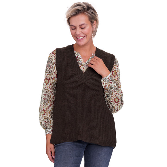 Gebreide damestrui met V-hals