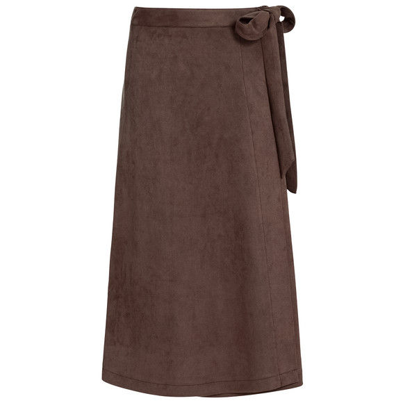 Dames wikkelrok in suède look