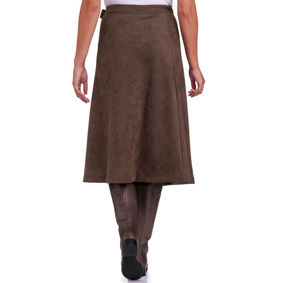 Dames wikkelrok in suède look