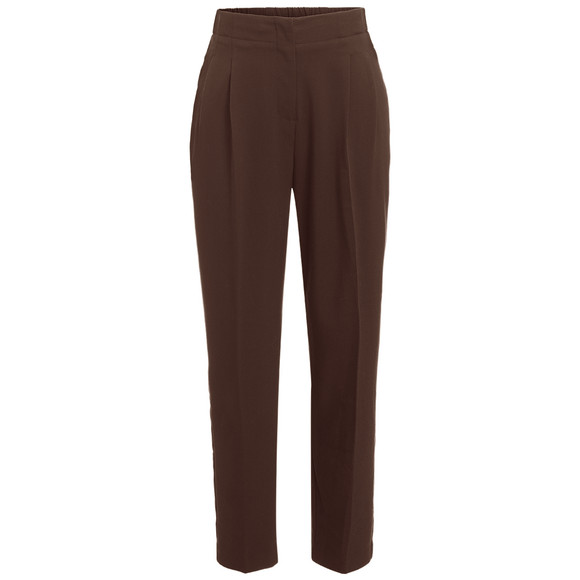 Damesplooibroek met vouwen donkerbruin