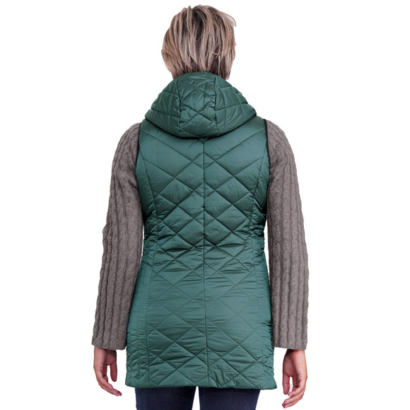Dames gewatteerd vest met afneembare capuchon