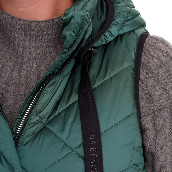 Dames gewatteerd vest met afneembare capuchon