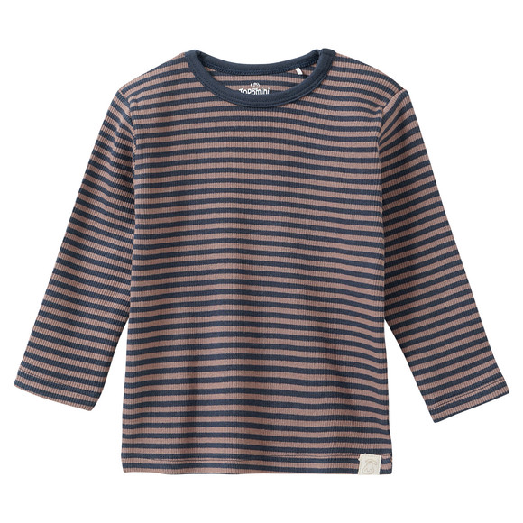 Baby shirt met lange mouwen bruin / donkerblauw