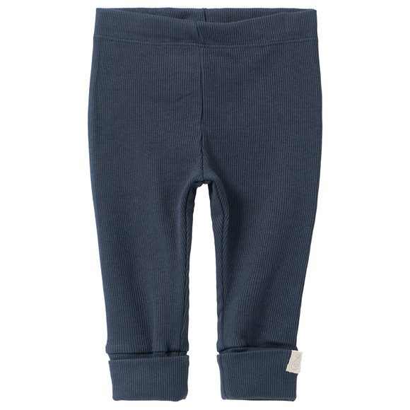 Baby legging met geribbelde structuur donkerblauw