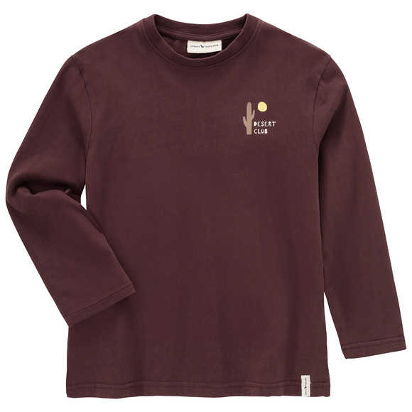 Jongenshemd met lange mouwen en kleine opdruk