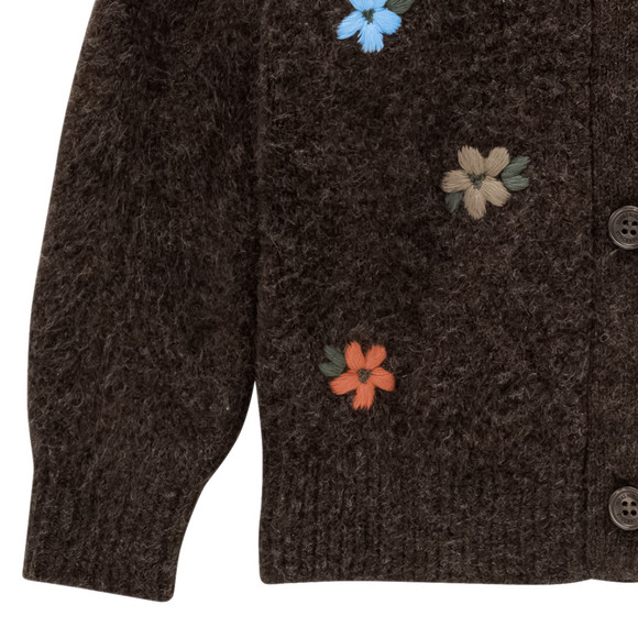 Mädchen Strickjacke mit Blumen-Allover