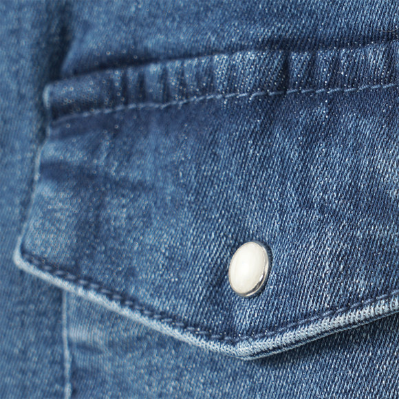Jeansblouse voor meisjes met drukknopen