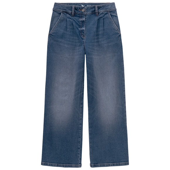 Wijde jeans met used wassing voor meisjes