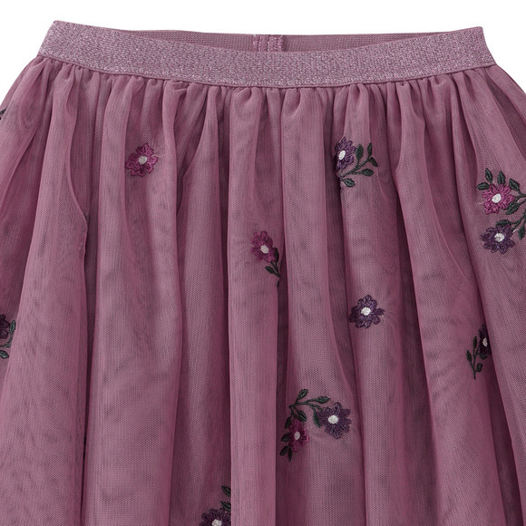 Meisjesrok van tule met bloemenborduursel