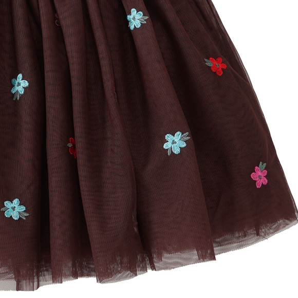 Meisjesrok van tule met bloemenborduursel