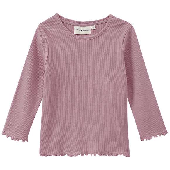 Meisjeshemd met lange mouwen donkerroze