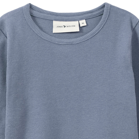 Meisjeshemd met lange mouwen en geribde textuur