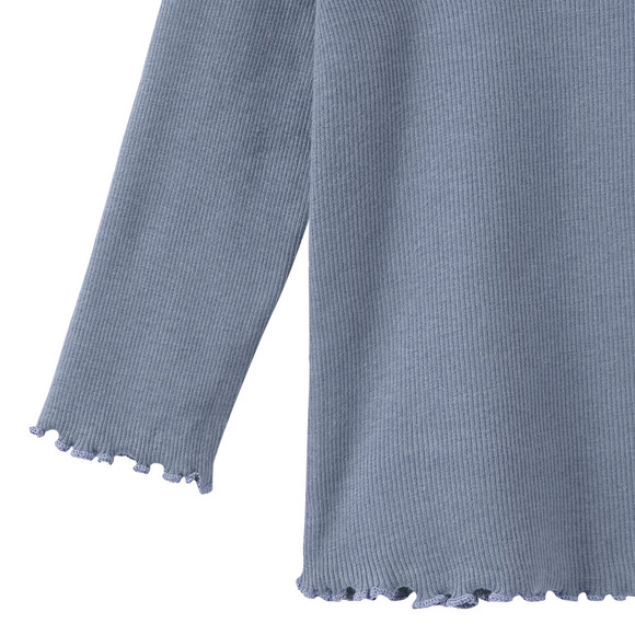 Meisjeshemd met lange mouwen en geribde textuur