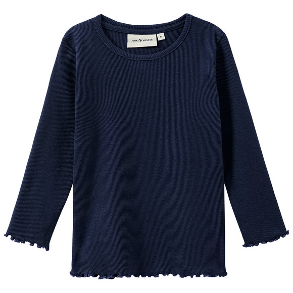 Meisjeshemd met lange mouwen donkerblauw