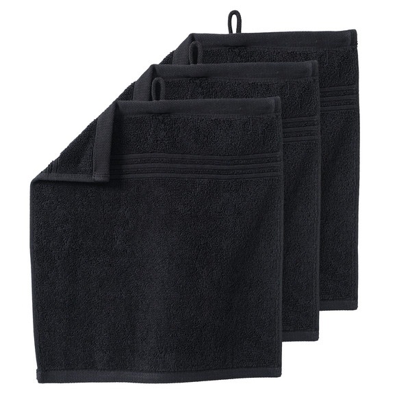 3 gastendoekjes van biologisch katoen zwart