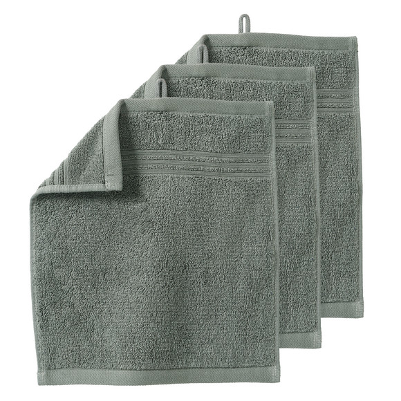 3 gastendoekjes van biologisch katoen donkergroen