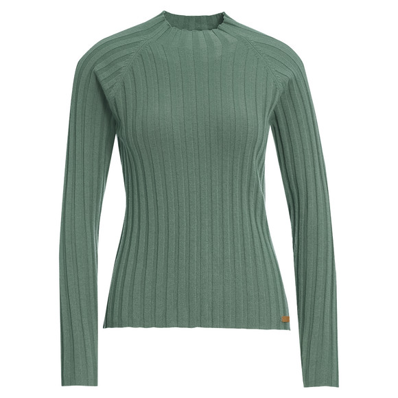 Dameshemd met lange mouwen en coltrui donkergroen