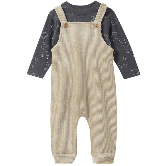 Newborn Set mit Langarmshirt und Latzhose