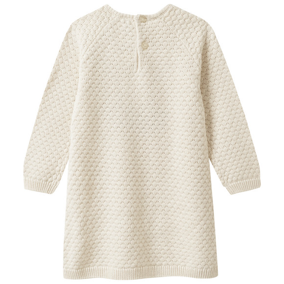 Gebreide babyjurk met dierenapplicatie