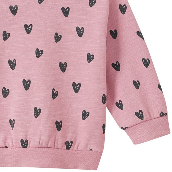 Baby sweatshirt met hartje all-over