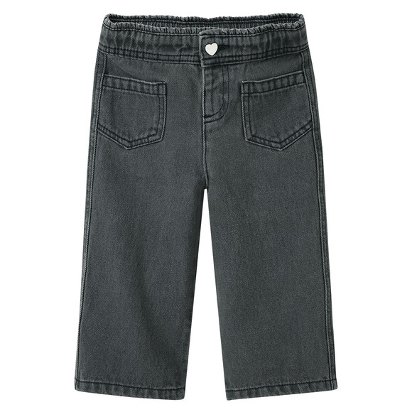 Jeans met wijde pijpen en paperbag tailleband