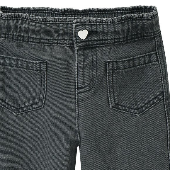 Jeans met wijde pijpen en paperbag tailleband