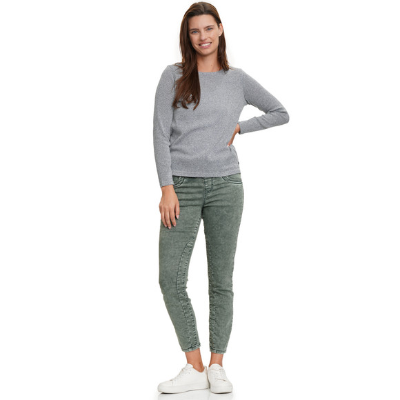 Damen Langarmshirt mit Zierknöpfen