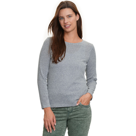 Damen Langarmshirt mit Zierknöpfen